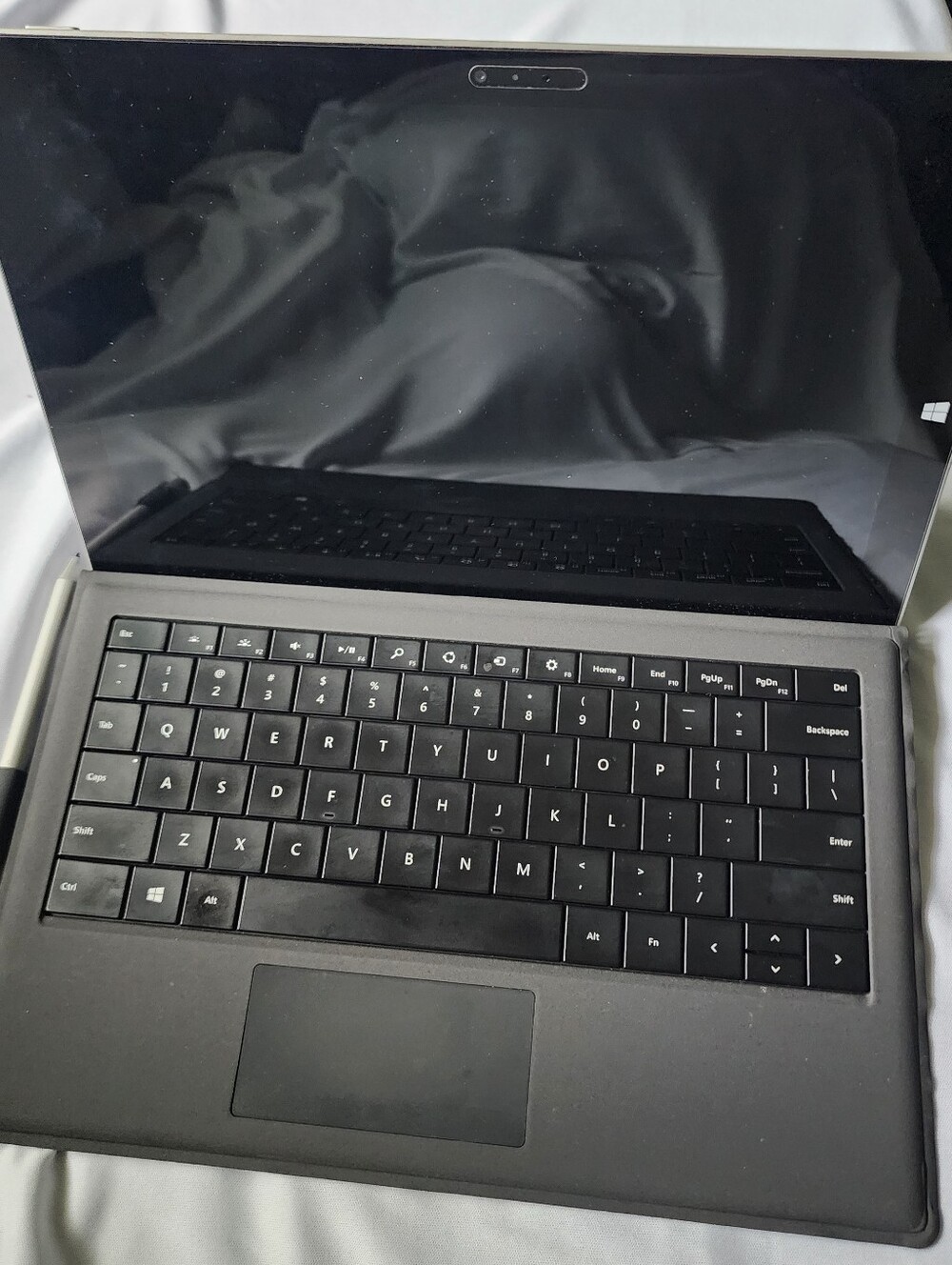 Microsoft Surface with Black Type Cover and Silver Pen